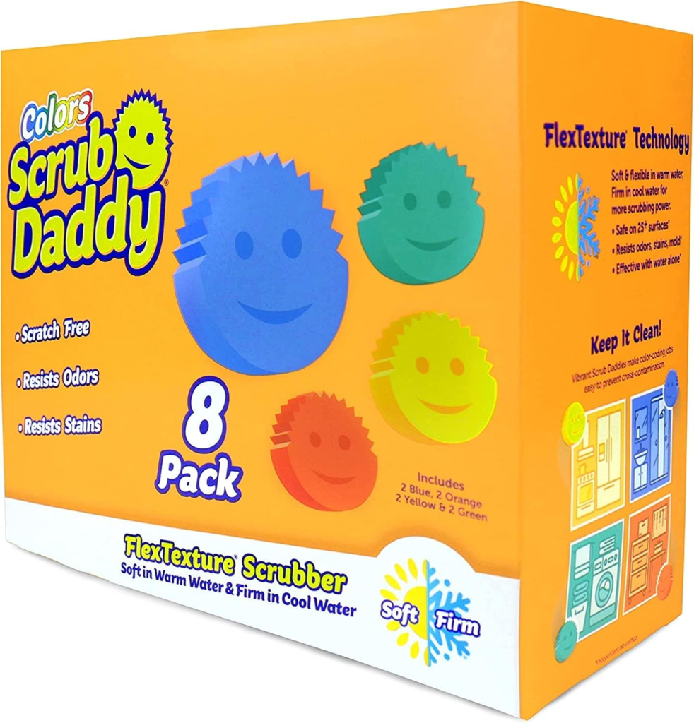 Scrub Daddy Sponges Set - Variety Colors - Scratch-Free Multipurpose Dish Sponge - BPA Free & Made with Polymer Foam - Stain & Odor Resistant Kitchen Sponge (8 Count)