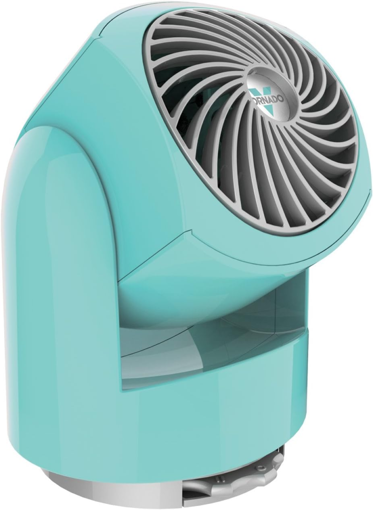 Vornado Flippi V6 Compact Air Circulator Fan, Quiet Portable Travel Fan for Desk or Bedroom, Adjustable Head, 2 Speeds, Bliss Blue
