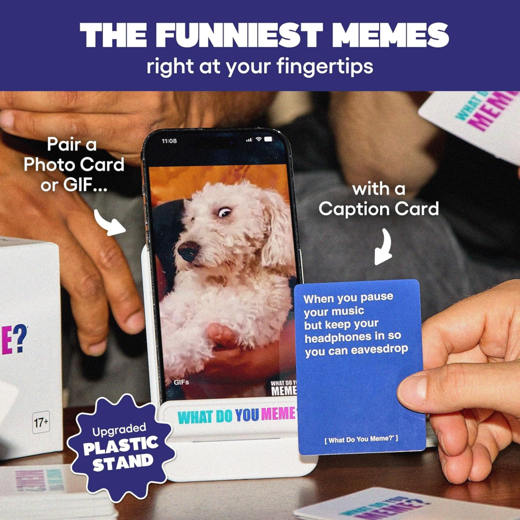 WHAT DO YOU MEME? Core Game (New Edition) Now Including GIF's & Refreshed Content by Relatable, The Game for Meme Lovers, Perfect Christmas Party Game, Stocking Stuffers or Funny White Elephant Gifts