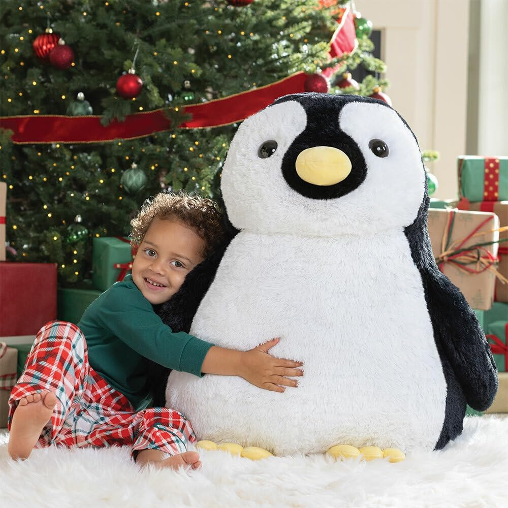 Vermont Teddy Bear Giant Penguin Stuffed Animal - 28 Inches Stuffed Penguin Plush from Giant Cuddle Collection - Fluffy, Collectible Plushies for Kids