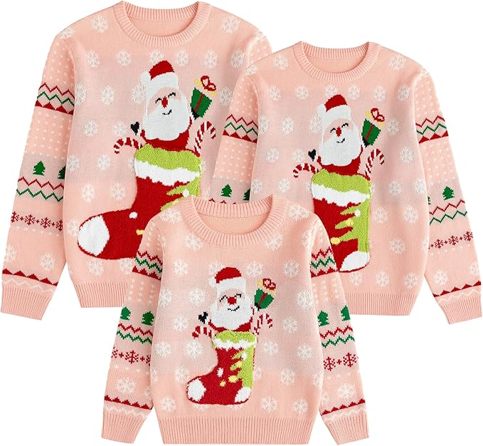 Simplee Kids Family Matching Christmas Sweaters Xmas Print Ugly Funny Jumper Holiday Pullover Tops