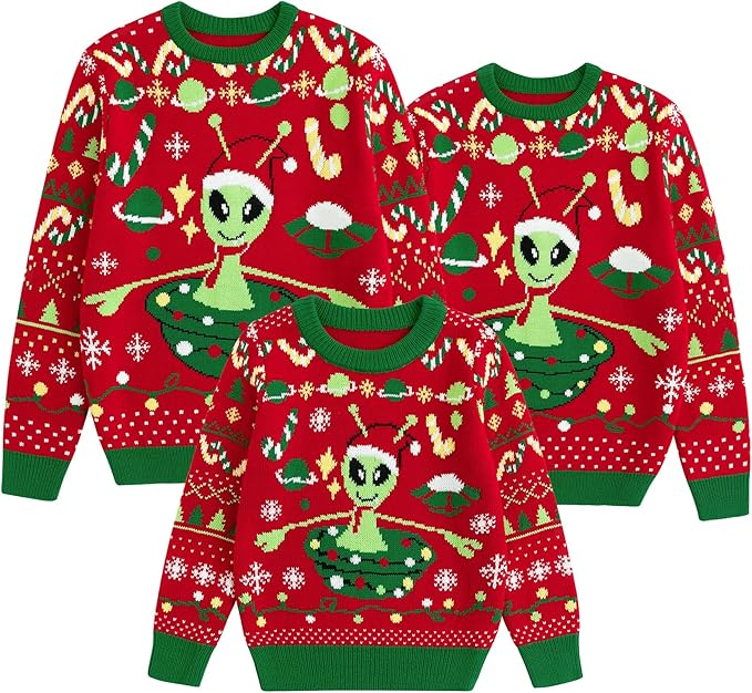 Simplee Kids Family Matching Christmas Sweaters Xmas Print Ugly Funny Jumper Holiday Pullover Tops