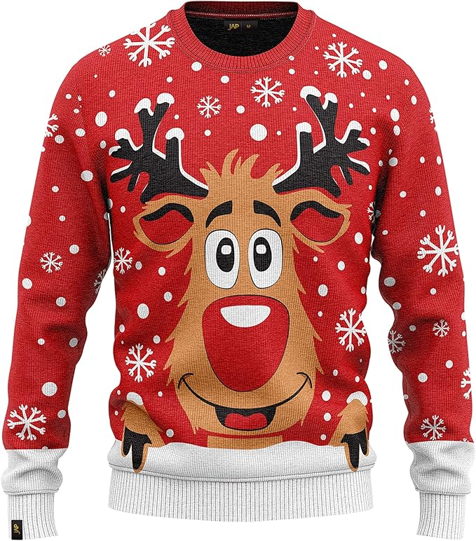 Ugly Funny Christmas Sweater for Men and Women - Rudolph The Reindeer