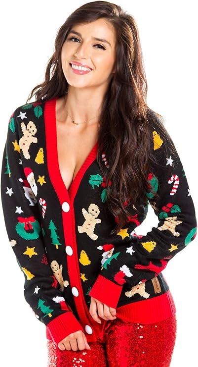 Tipsy Elves Classic Cute Cardigan Ugly Christmas Sweaters for Women with Fun Patterns and Animals