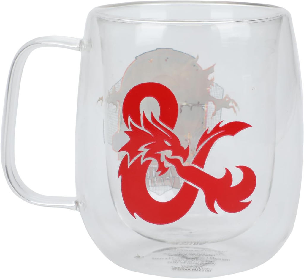 Bioworld Dungeons & Dragons Ampersand & Red Dragon Double Wall Glass